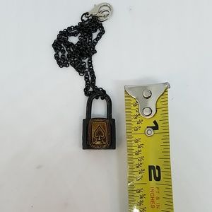 GASOLINE GLAMOUR Jewelry - Black Gold spade lock necklace new GASOLINE GLAMOUR Jewelry - Black Gold spade lock necklace new